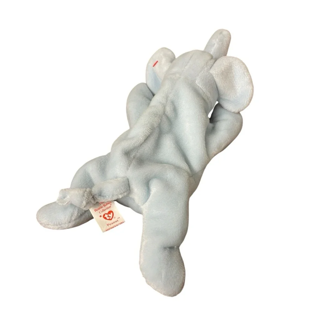 Ty Beanie Baby Peanut - MWMT Elephant light Blue 1995‎